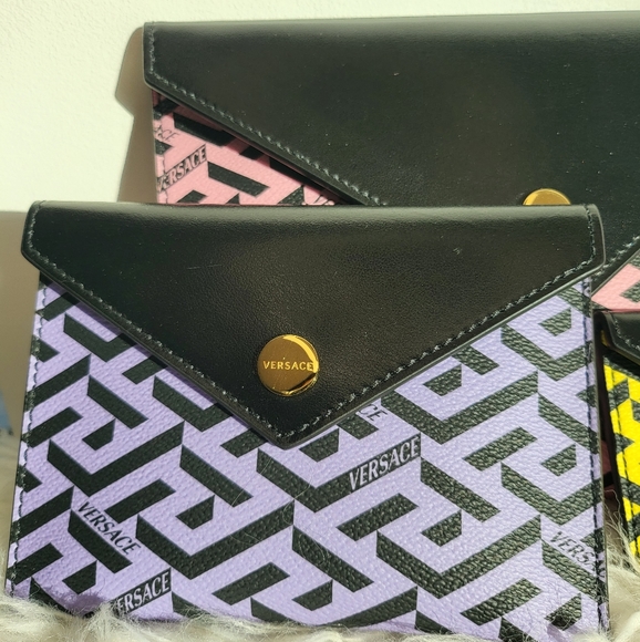 Versace 3-Piece Greca Signature Printed Coated Canvas Pouch Set - Picture 8 of 10